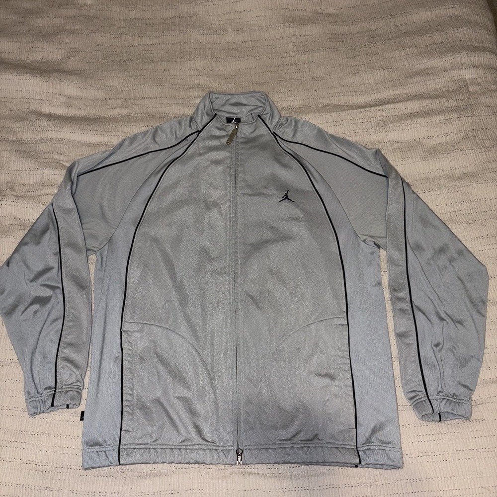 Nike‎ Air Jordan Track Jacket Mens XL Gray Full Zip Athletic Warm Up Lightweight